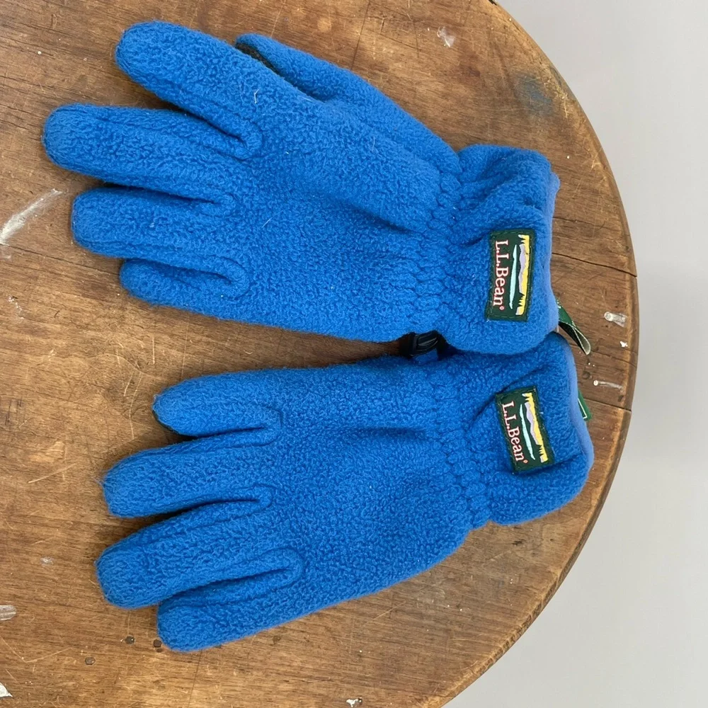 L.L. Bean Blue and Gray Kids' Fleece Gloves